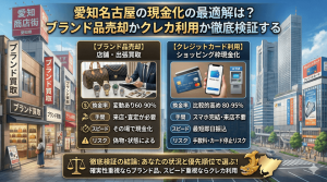 愛知名古屋の現金化の最適解は？ブランド品売却かクレカ利用か徹底検証する