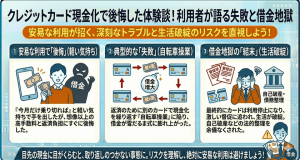 クレジットカード現金化で後悔した体験談！利用者が語る失敗と借金地獄