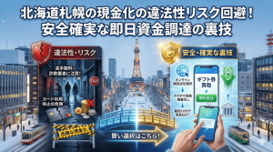 北海道札幌の現金化の違法性リスク回避！安全確実な即日資金調達の裏技
