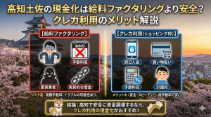 高知土佐の現金化は給料ファクタリングより安全？クレカ利用のメリット解説