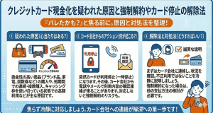 クレジットカード現金化を疑われた原因と強制解約やカード停止の解除法