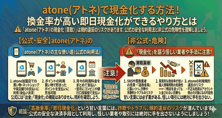 atone(アトネ)で現金化する方法！換金率が高い即日現金化ができるやり方とは