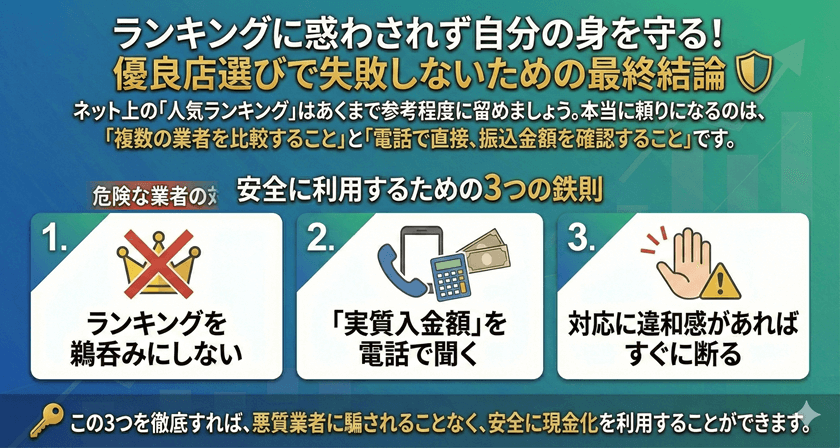 ランキングに惑わされず自分の身を守る！優良店選びで失敗しないための最終結論