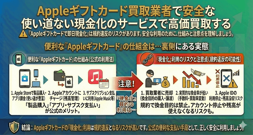 Appleギフトカード買取業者で安全な使い道ない現金化のサービスで高価買取する
