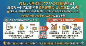 後払い現金化アプリの仕組み決済サービスに関する即日審査なし現金化について