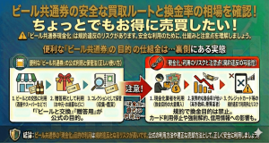 ビール共通券の安全な買取ルートと換金率の相場を確認！ちょっとでもお得に売買したい！