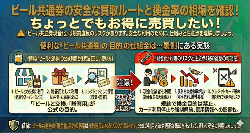 ビール共通券の安全な買取ルートと換金率の相場を確認！ちょっとでもお得に売買したい！