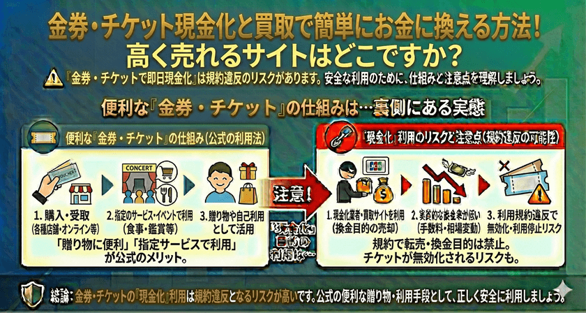 金券・チケット現金化と買取で簡単にお金に換える方法！高く売れるサイトはどこですか？