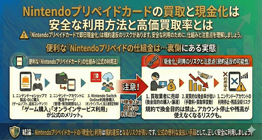 Nintendoプリペイドカードの買取と現金化は安全な利用方法と高価買取率とは