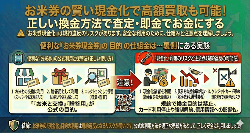 お米券の賢い現金化で高額買取も可能！正しい換金方法で査定・即金でお金にする