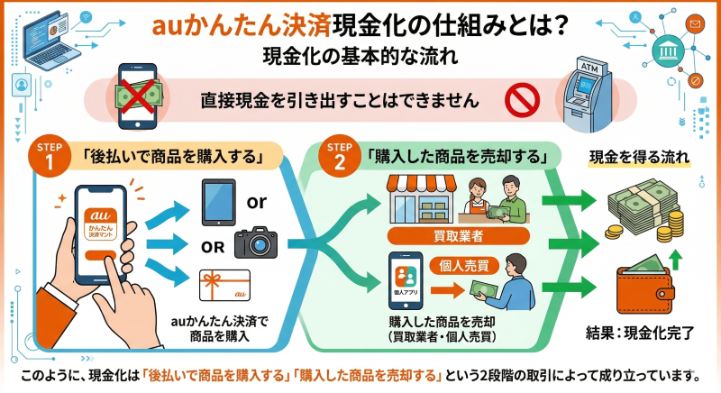 auかんたん決済現金化の仕組み