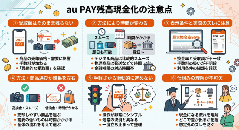 aupay現金化をしたい人の注意点・リスク