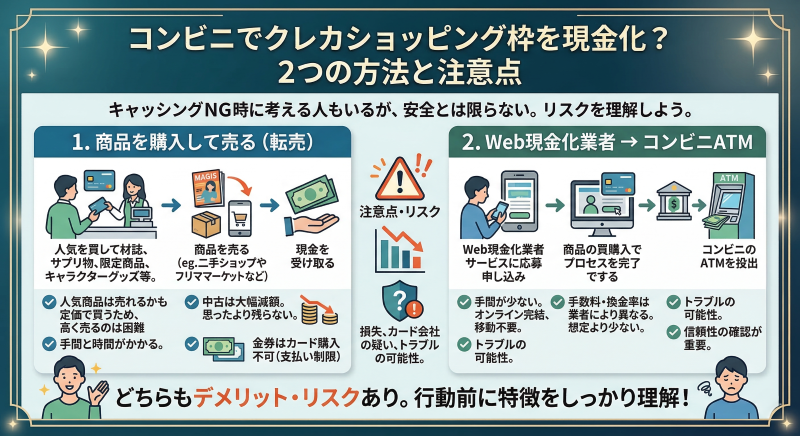 もしクレジット現金化をコンビニでするなら２つの方法