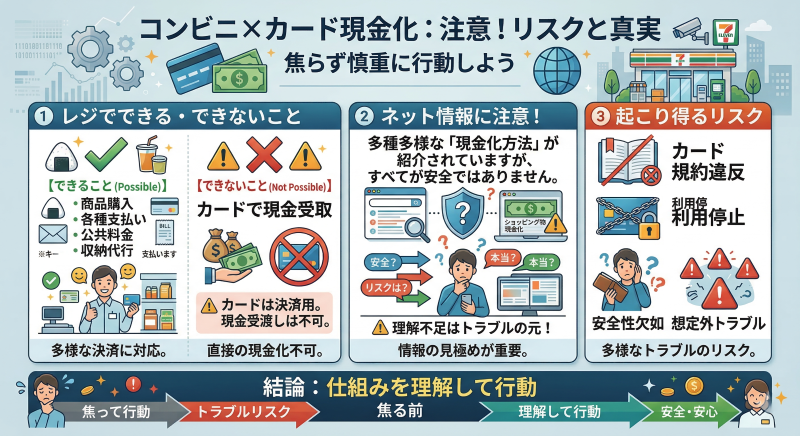 クレジットカード現金化・コンビニではできない