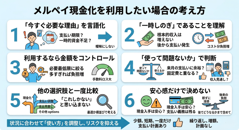 メルペイ現金化を使いたい場合の考え方